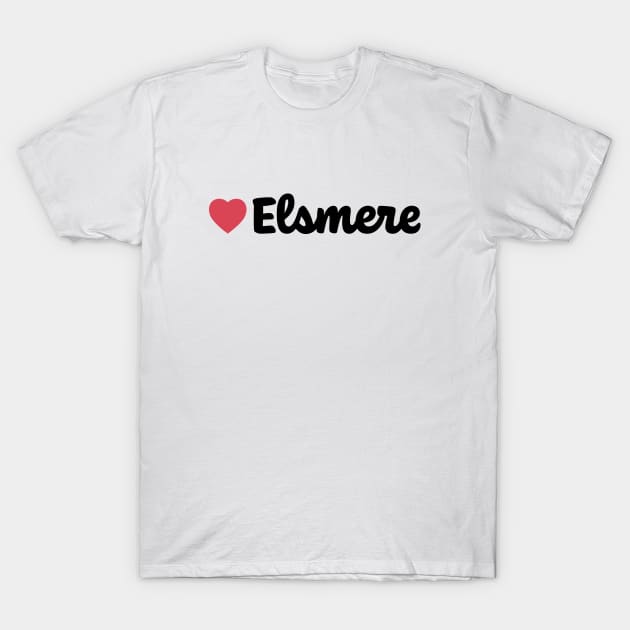 Elsmere Heart Script T-Shirt by modeoftravel